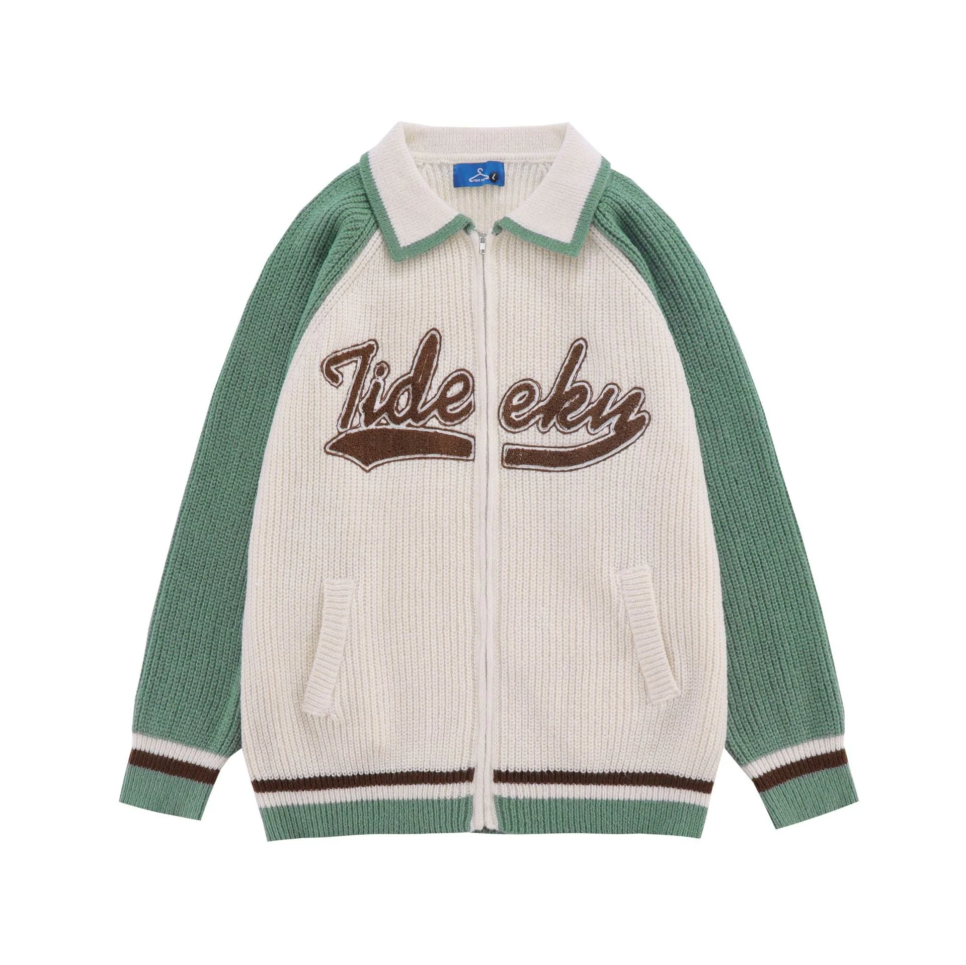 Emboidery Logo Zip Up Knit Cardigan - Image 7