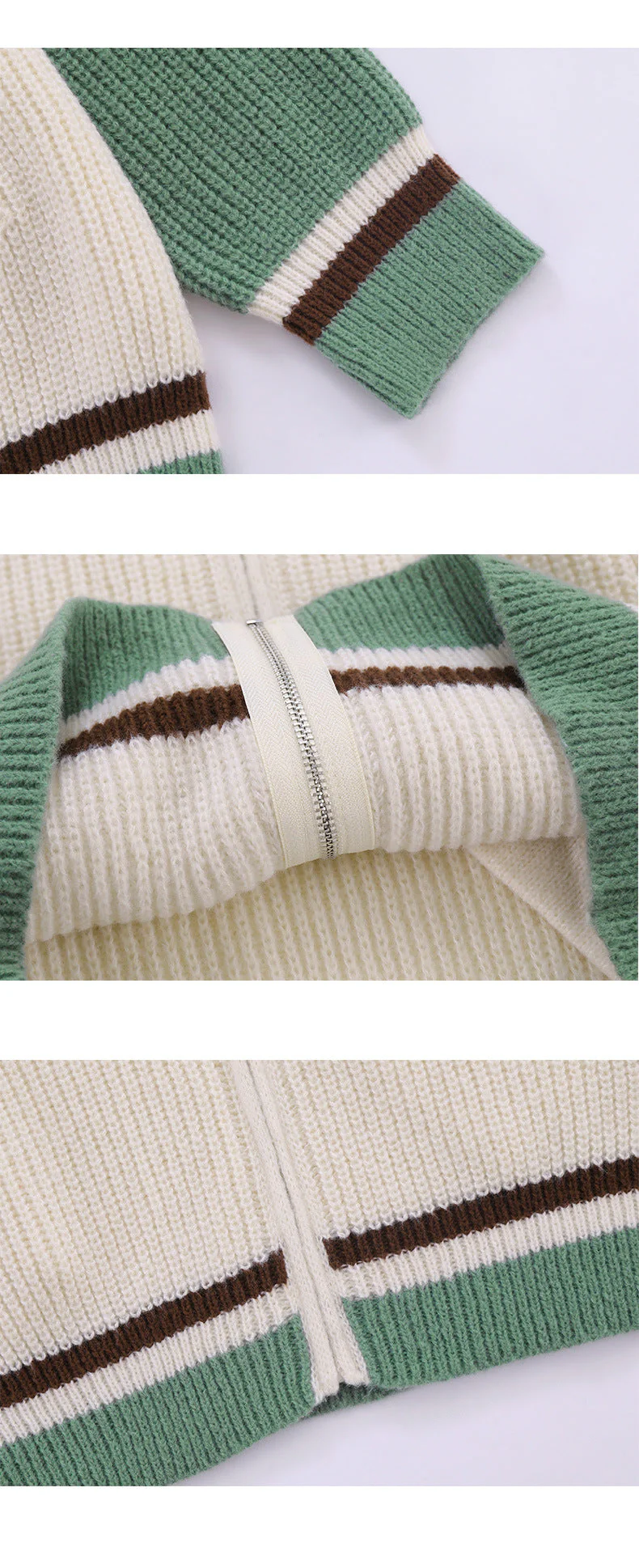 Emboidery Logo Zip Up Knit Cardigan - Image 9