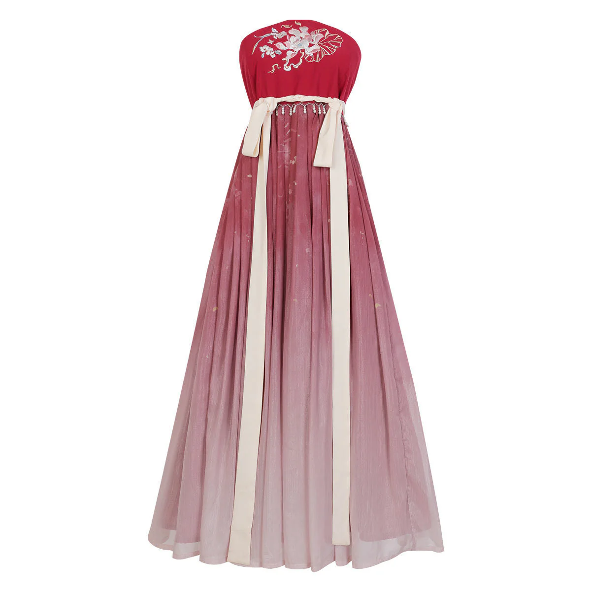 Embroidered Flower Hanfu Dress - Image 5