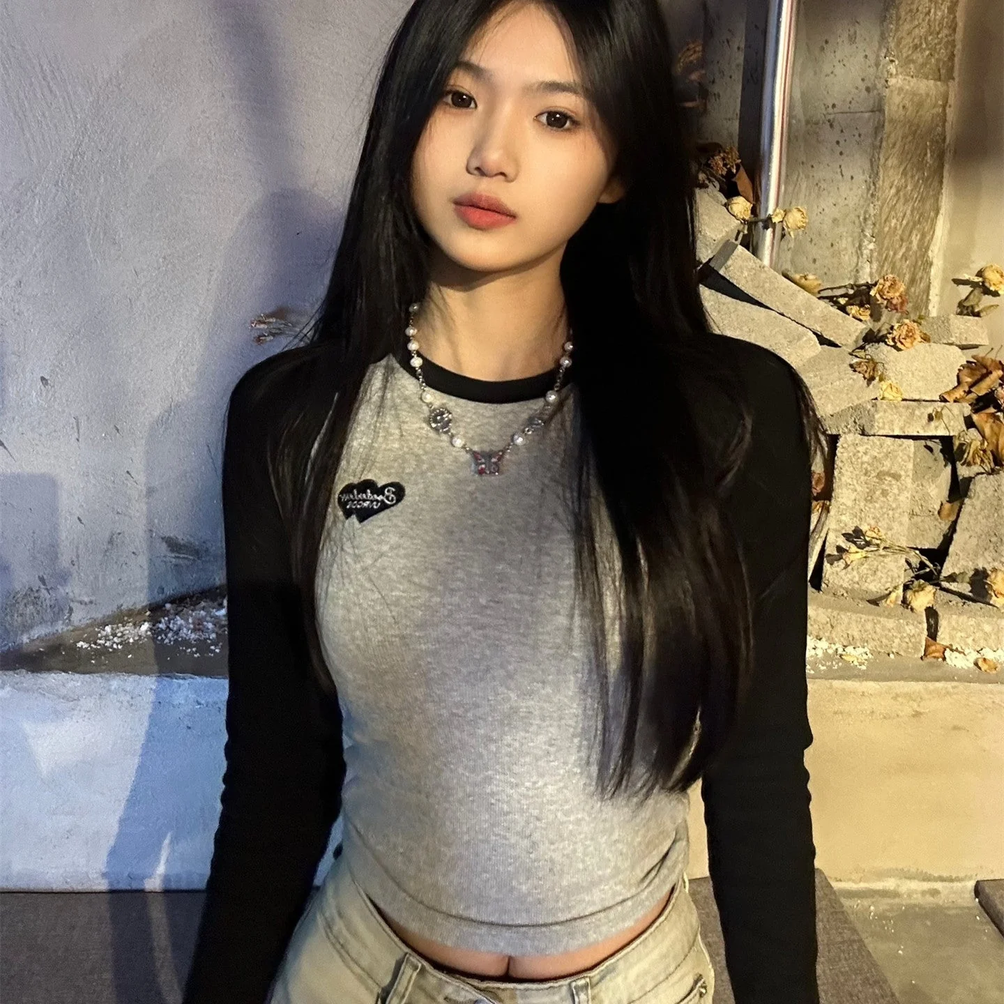 Embroidered Heart Logo Crop Top - Image 3