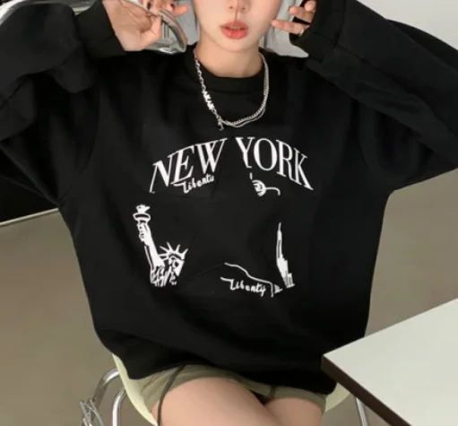 Embroidered Star Pullover Oversized Sweatshirt - Image 16