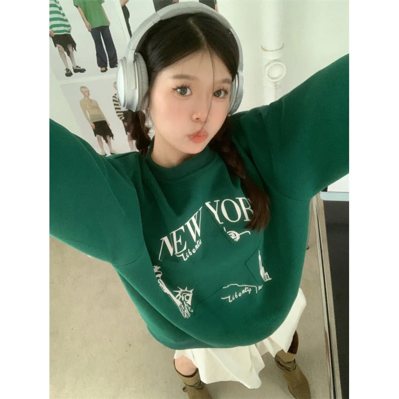 Embroidered Star Pullover Oversized Sweatshirt - Image 6
