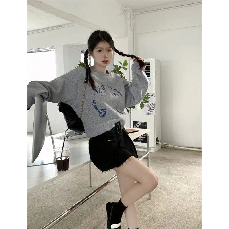 Embroidered Star Pullover Oversized Sweatshirt - Image 7
