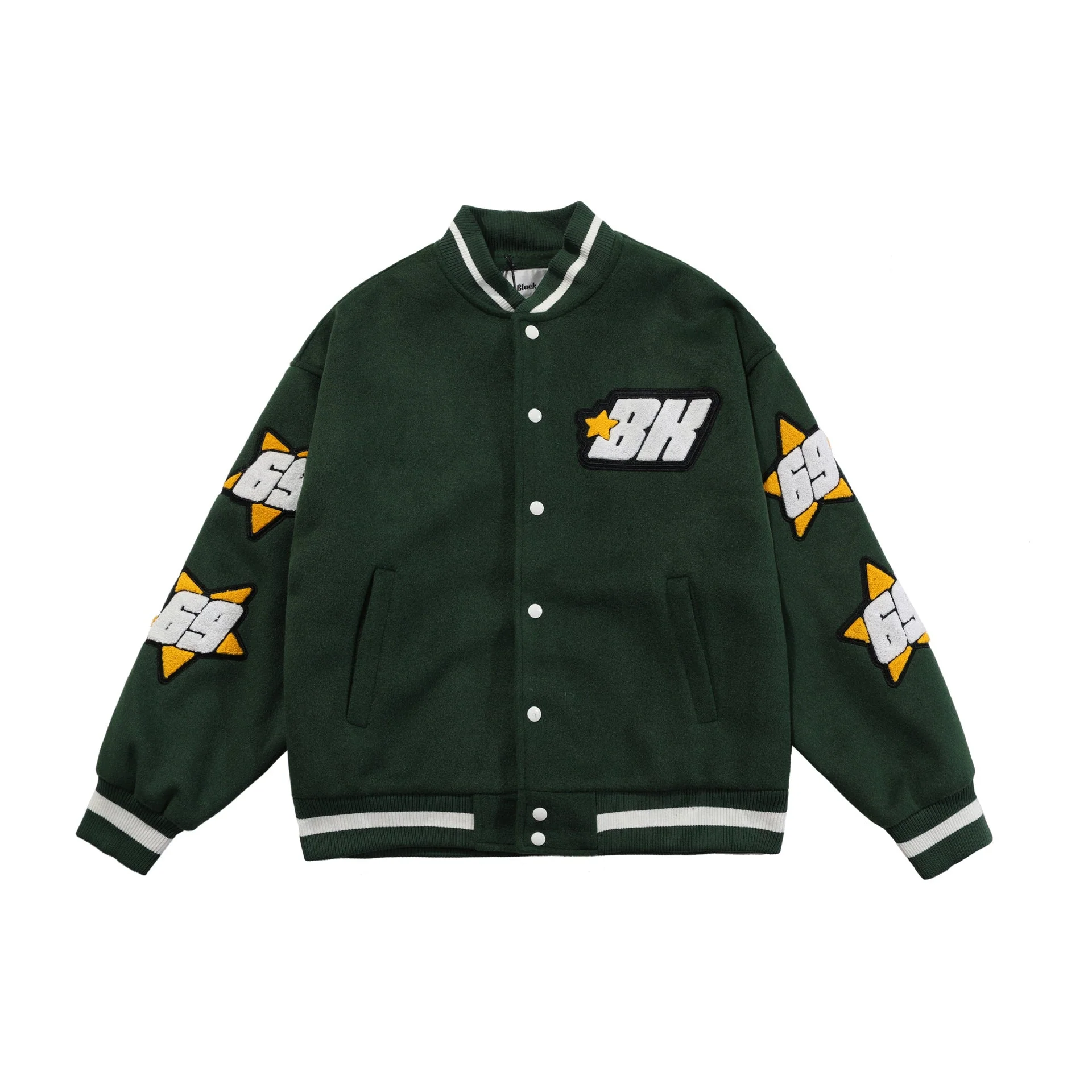 Embroidery Black Air Varsity Jacket - Image 9