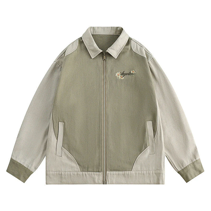 Embroidery Daisy Patchwork Oversized Jacket - Image 7