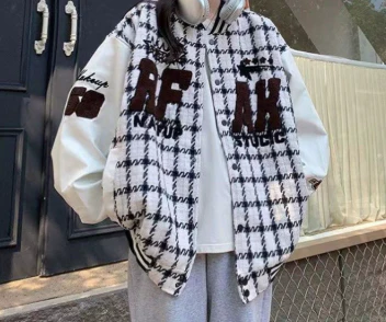 Embroidery Varsity Hooded Jacket - Image 6