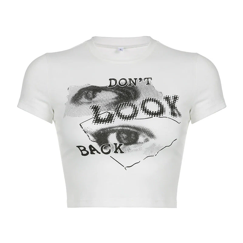 Eye Printed White Crop Top - Image 11