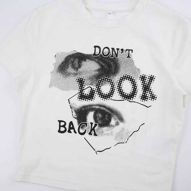 Eye Printed White Crop Top - Image 4