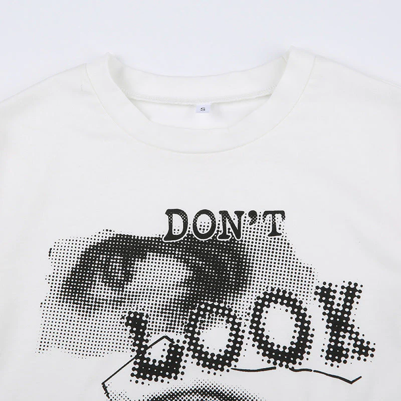 Eye Printed White Crop Top - Image 9