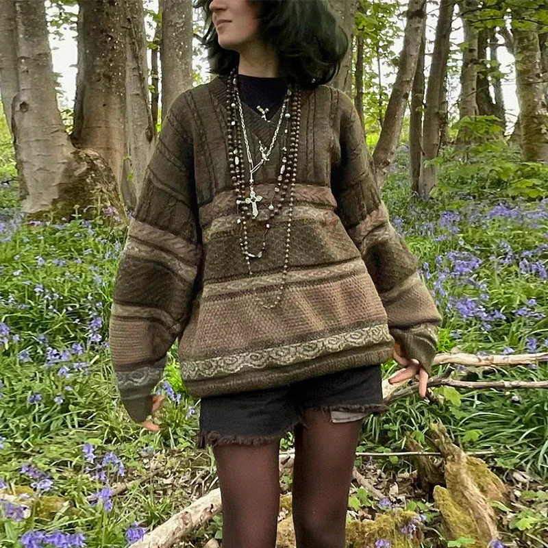 Fairygrunge Cozy Striped Downtown Sweater - Image 3