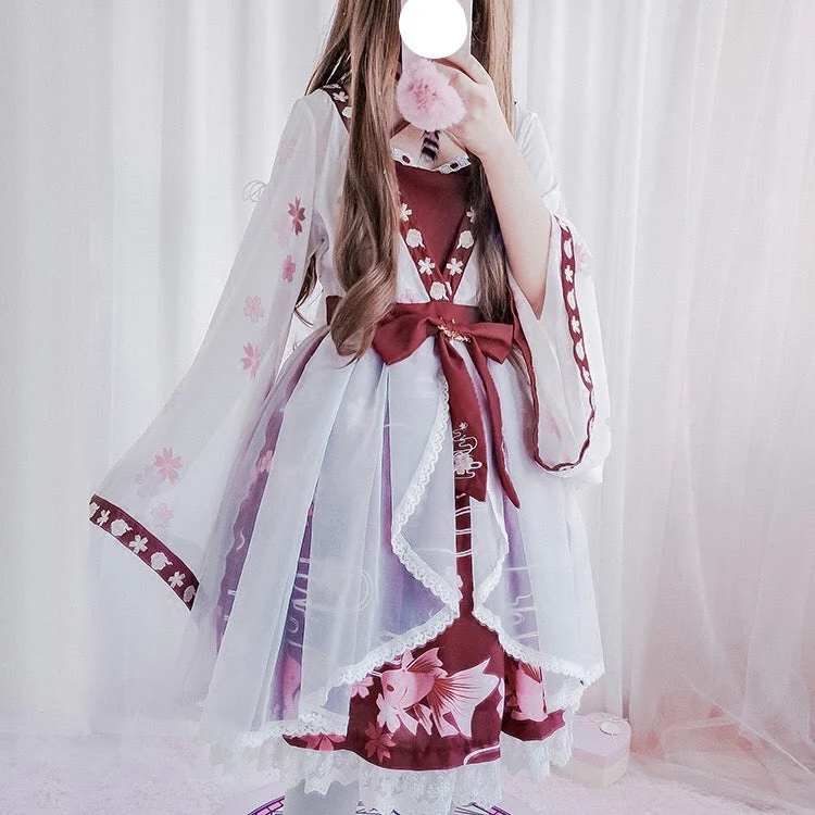 Japanese Flower Fish Dress - Image 3