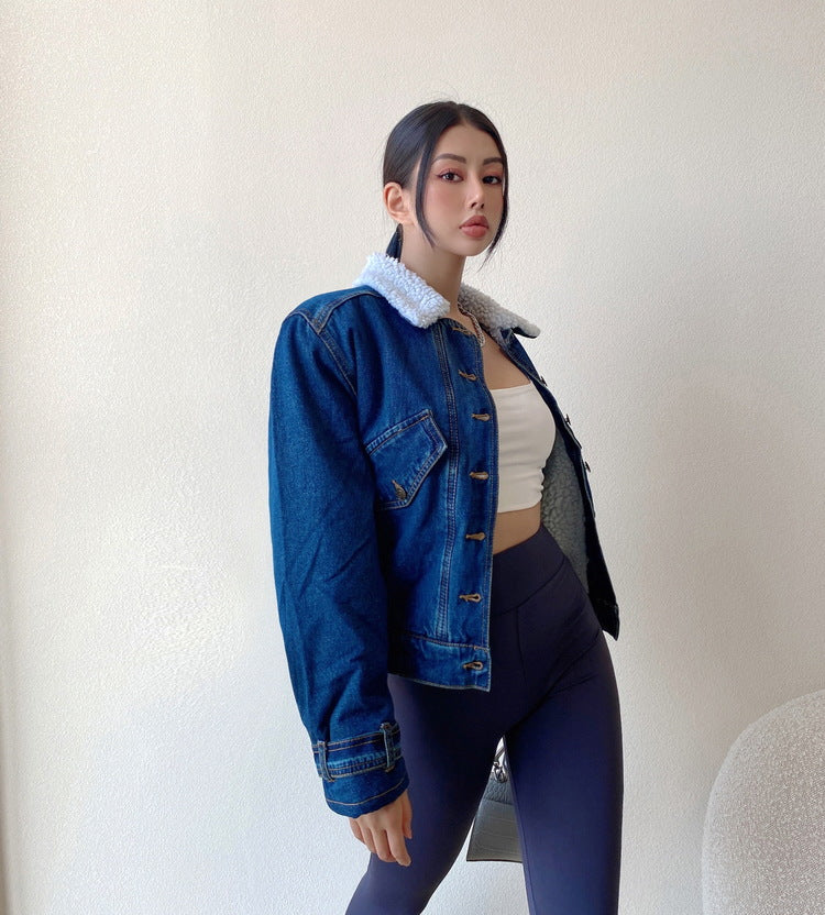 Fleece Lined Button Up Denim Jacket - Image 16