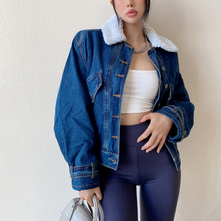 Fleece Lined Button Up Denim Jacket - Image 19