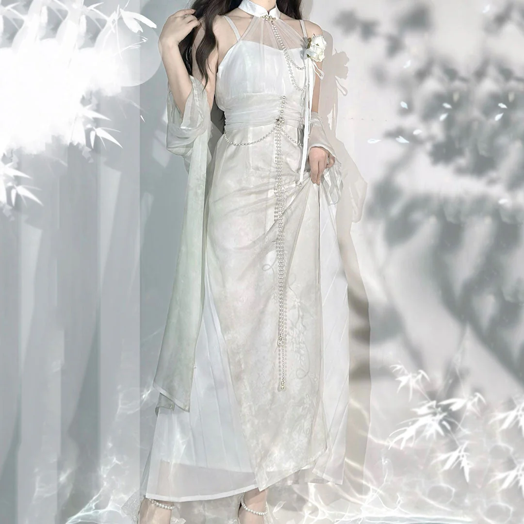 Floral Hanfu Dress Set - Image 4