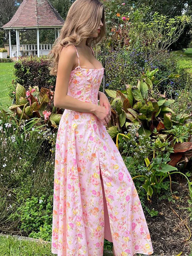 Floral Patchwork Fishbone Halter Dress - Image 5