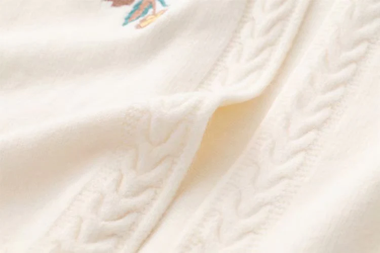 Flower Embroidery Knitted Sweater - Image 3