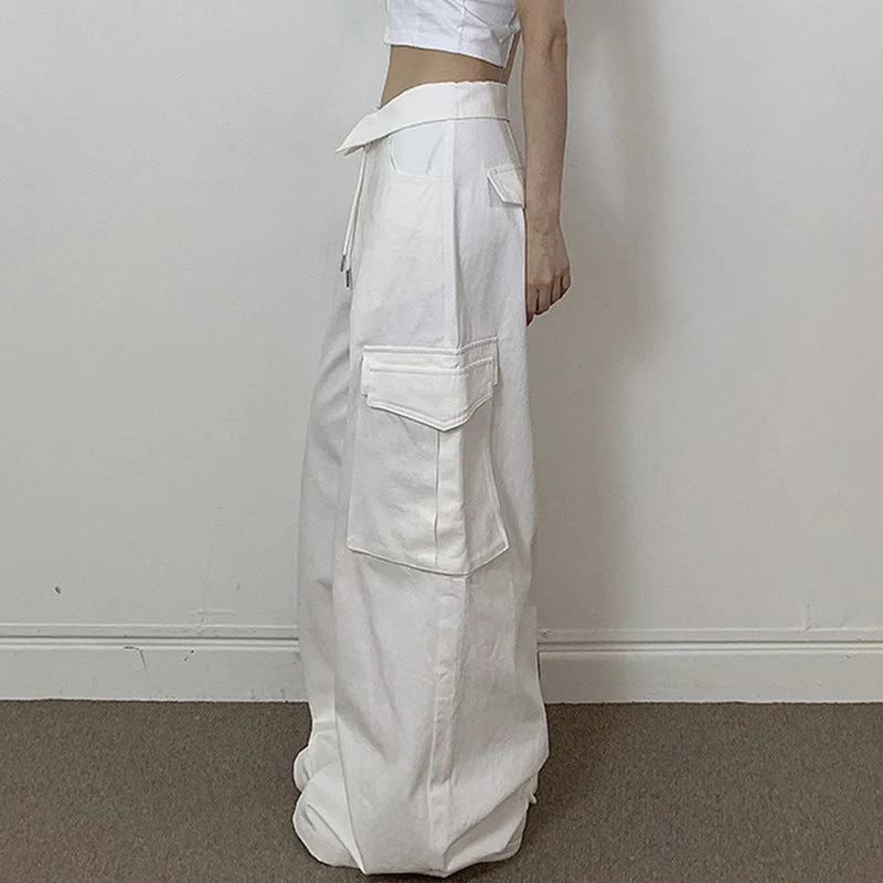 Fold Over Ruched Black Cargo Pants - Image 4