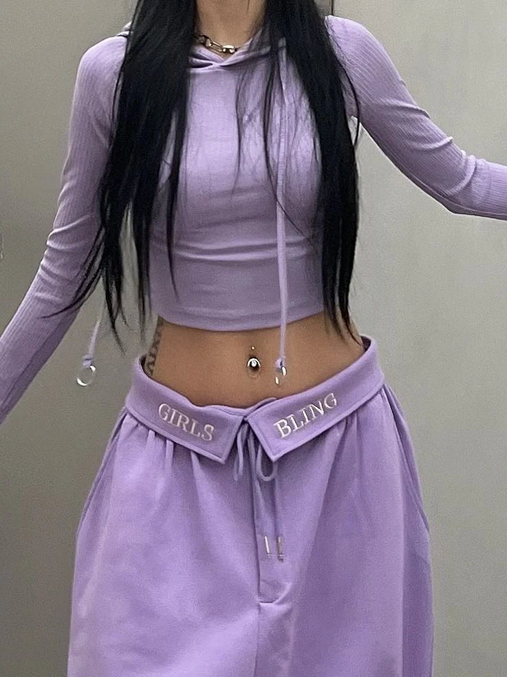 Fold Over Waist Baggy Sweatpants - Image 3