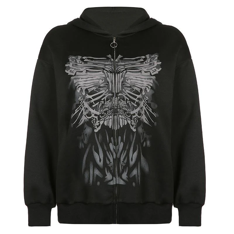 Front Zip Printed Hoodie - Image 4