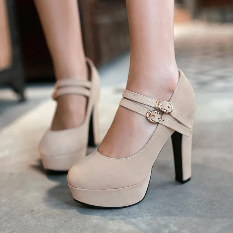 Frosted Buckle High Heels - Image 2