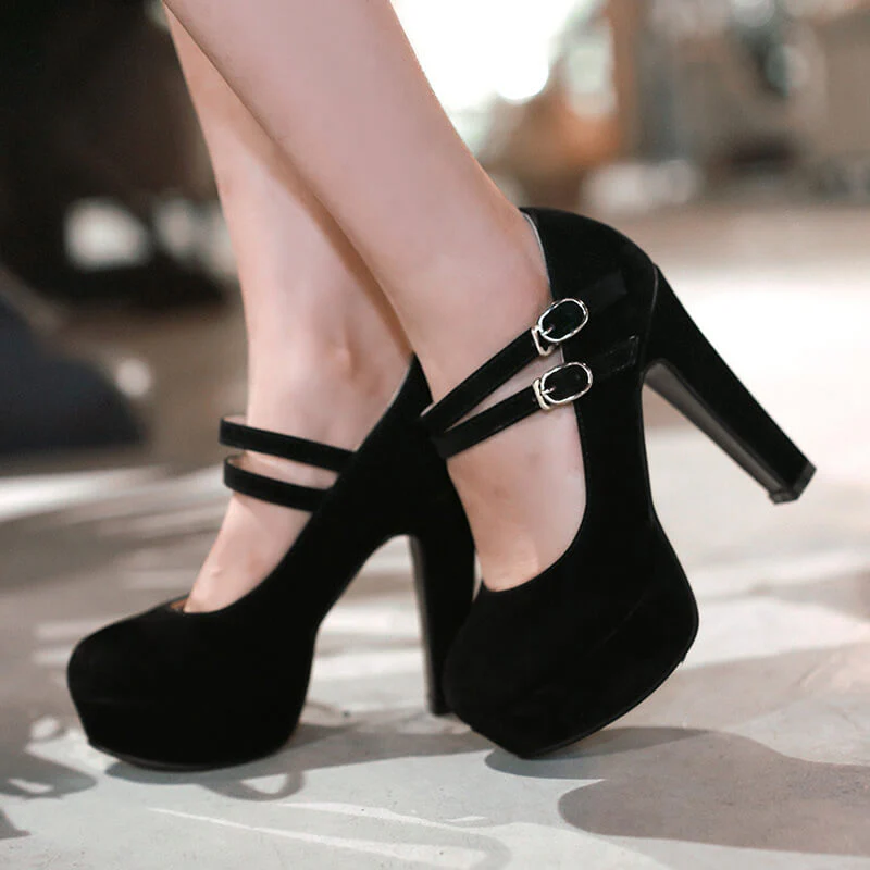 Frosted Buckle High Heels - Image 5