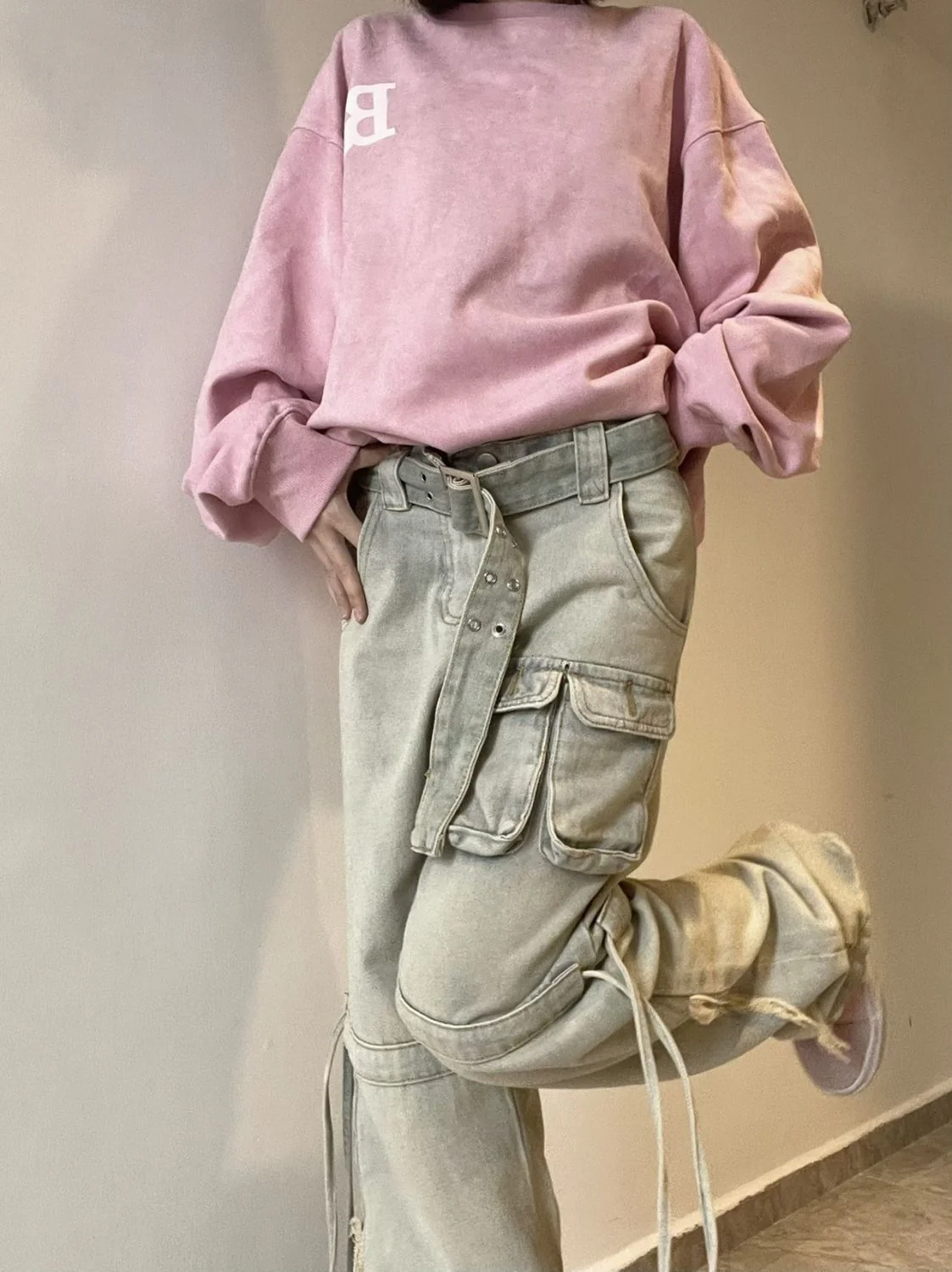 Function Pocket Boyfriend Cargo Jeans - Image 10