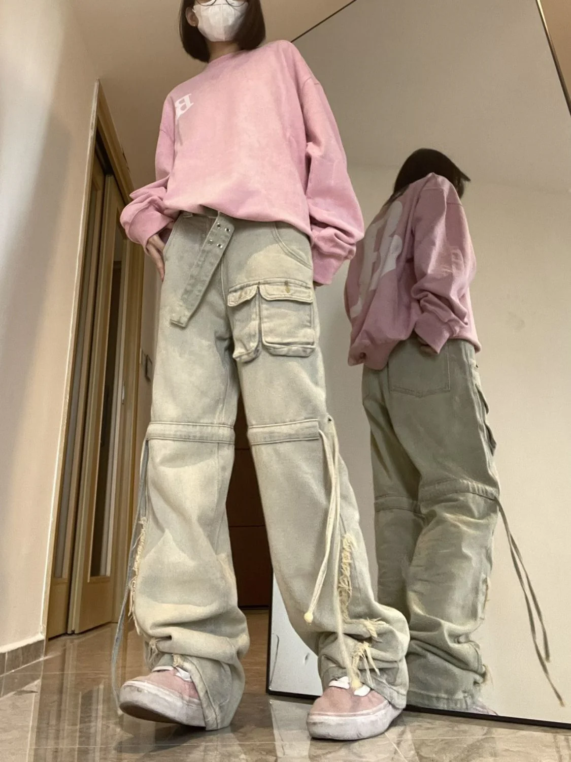 Function Pocket Boyfriend Cargo Jeans - Image 7