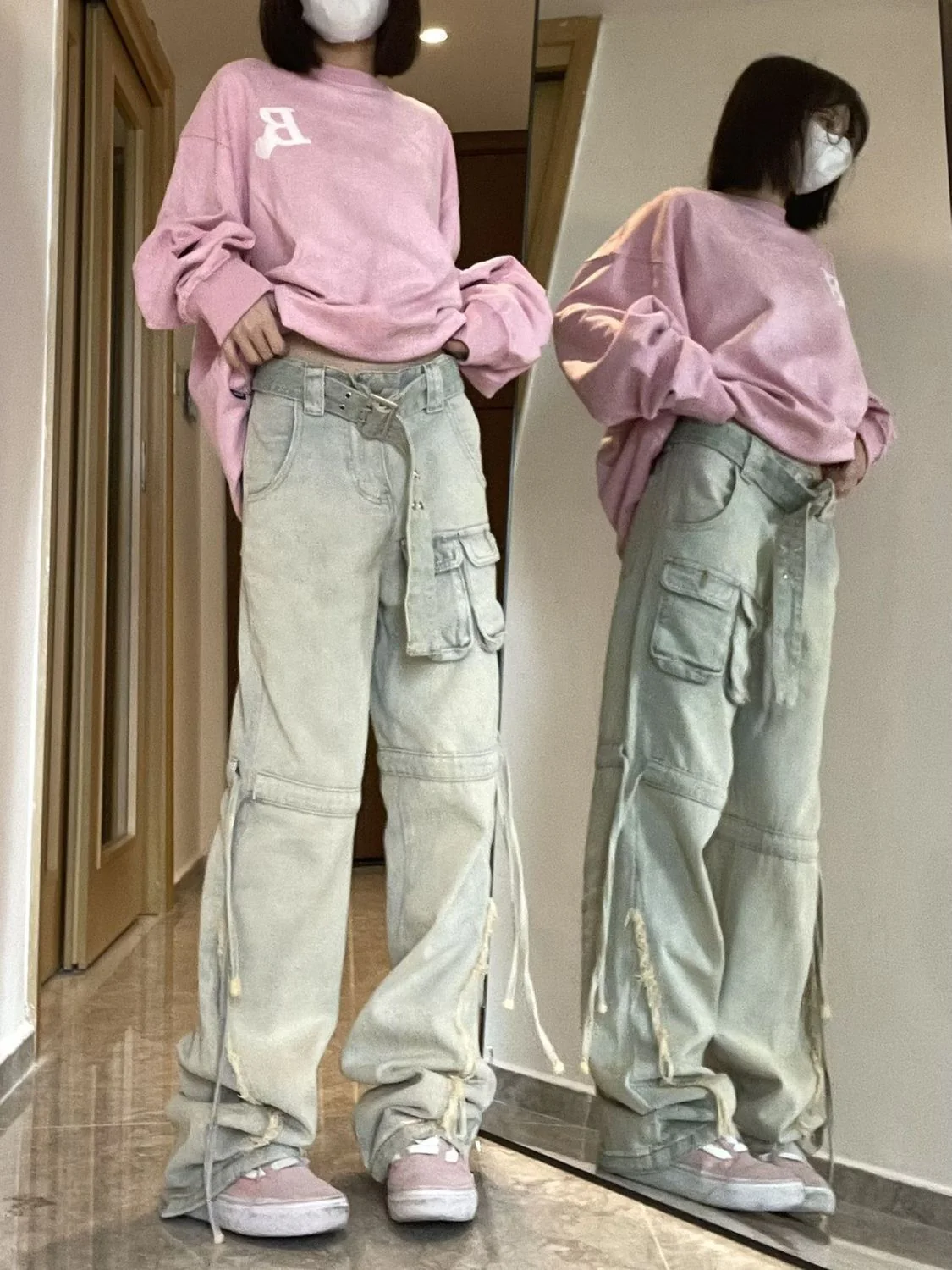 Function Pocket Boyfriend Cargo Jeans - Image 8