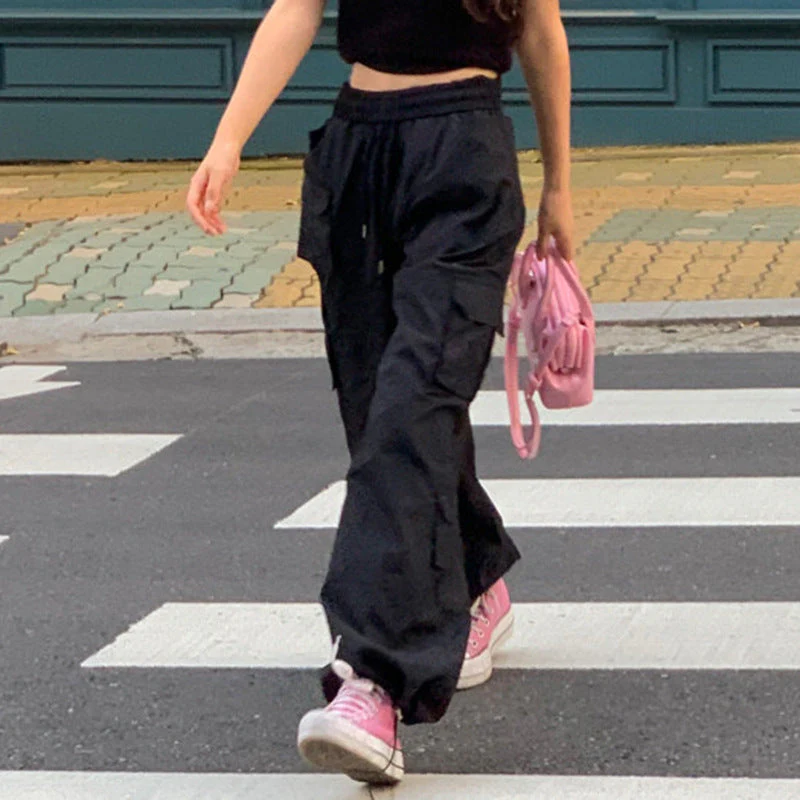 Function Pocket Drawstring Baggy Cargo Pants - Image 3
