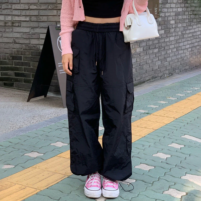 Function Pocket Drawstring Baggy Cargo Pants - Image 9