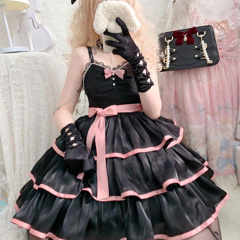 Gauze Lace Bow Dress - Image 4