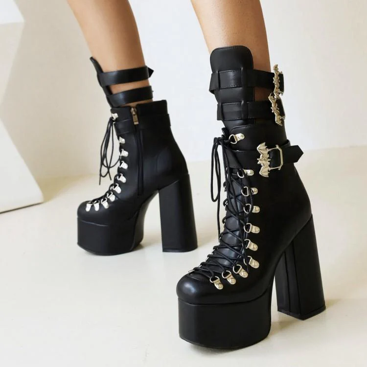 Goth Punk High Heels Boots - Image 3