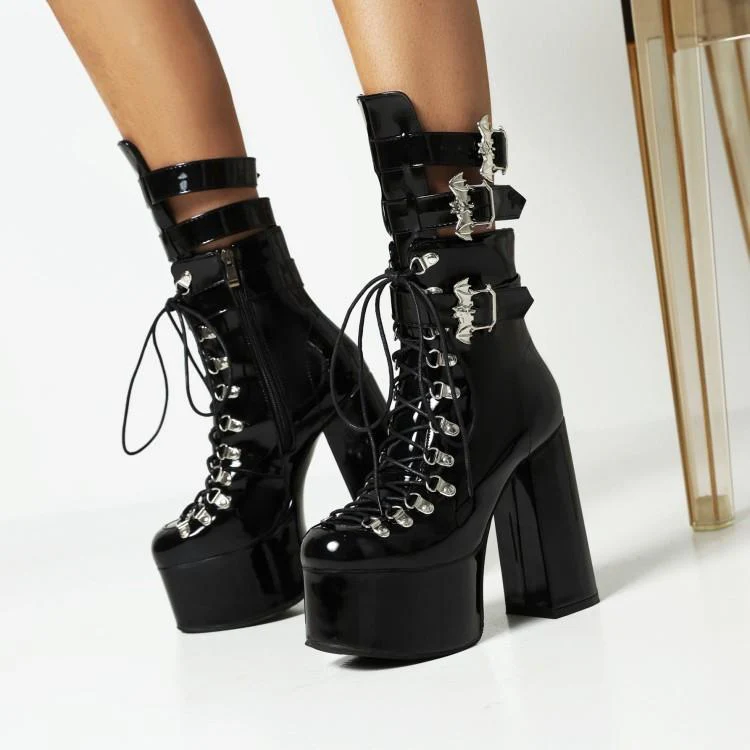 Goth Punk High Heels Boots - Image 6