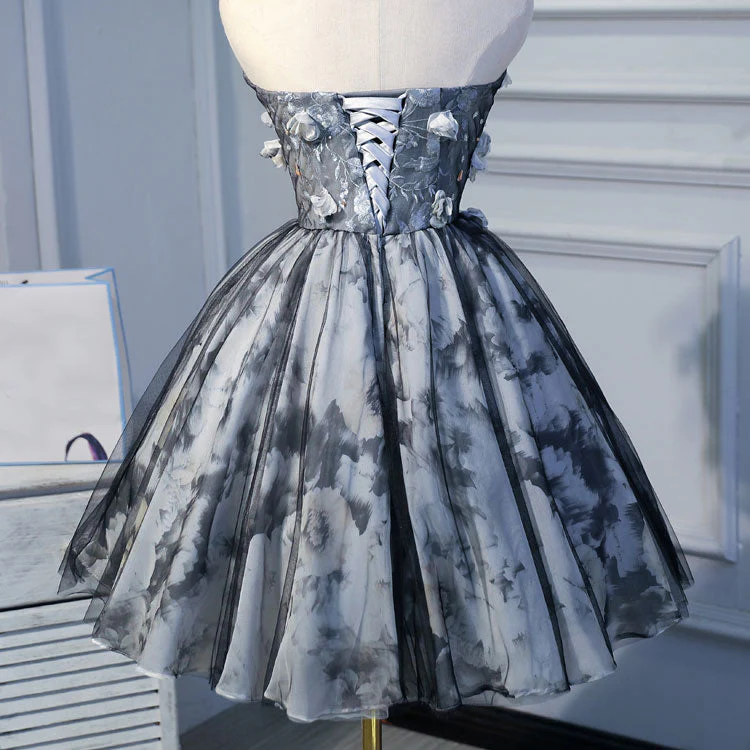 Grey Flower Lace Dress - Image 2