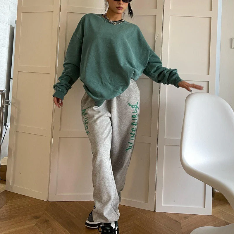 Grunge Print Retro Sweatpants - Image 2