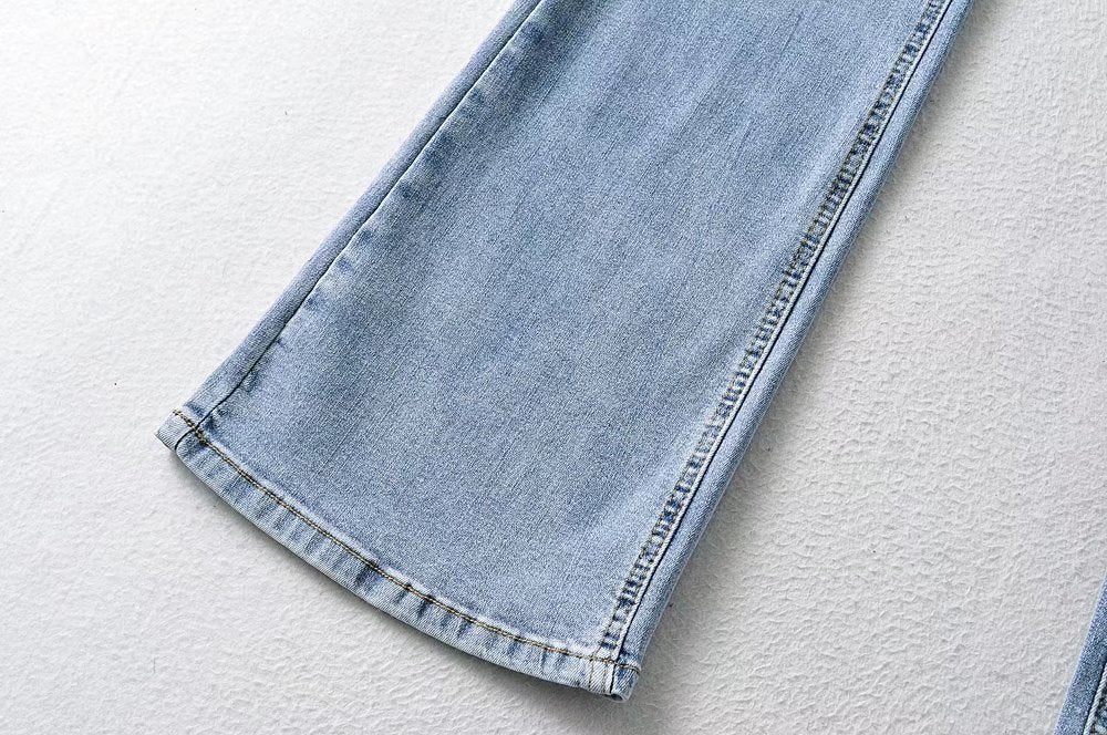 Heart Patchwork Flare Leg Jeans - Image 13