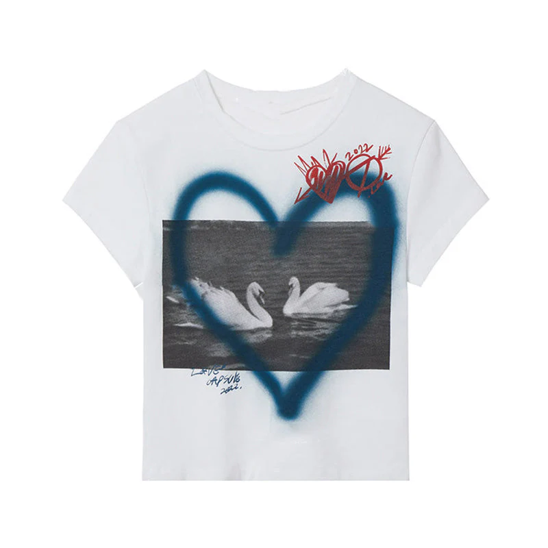 Heart Print Y2K Crop Top - Image 6