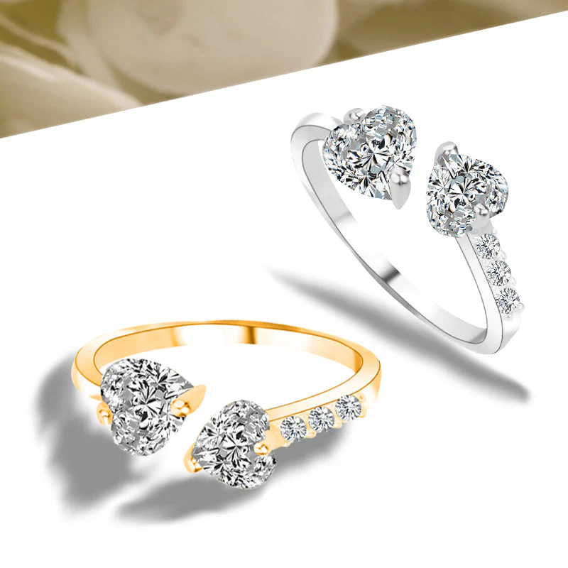 Heart Zircon Brass Ring - Image 7