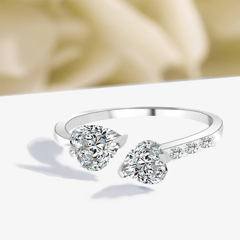 Heart Zircon Brass Ring - Image 8