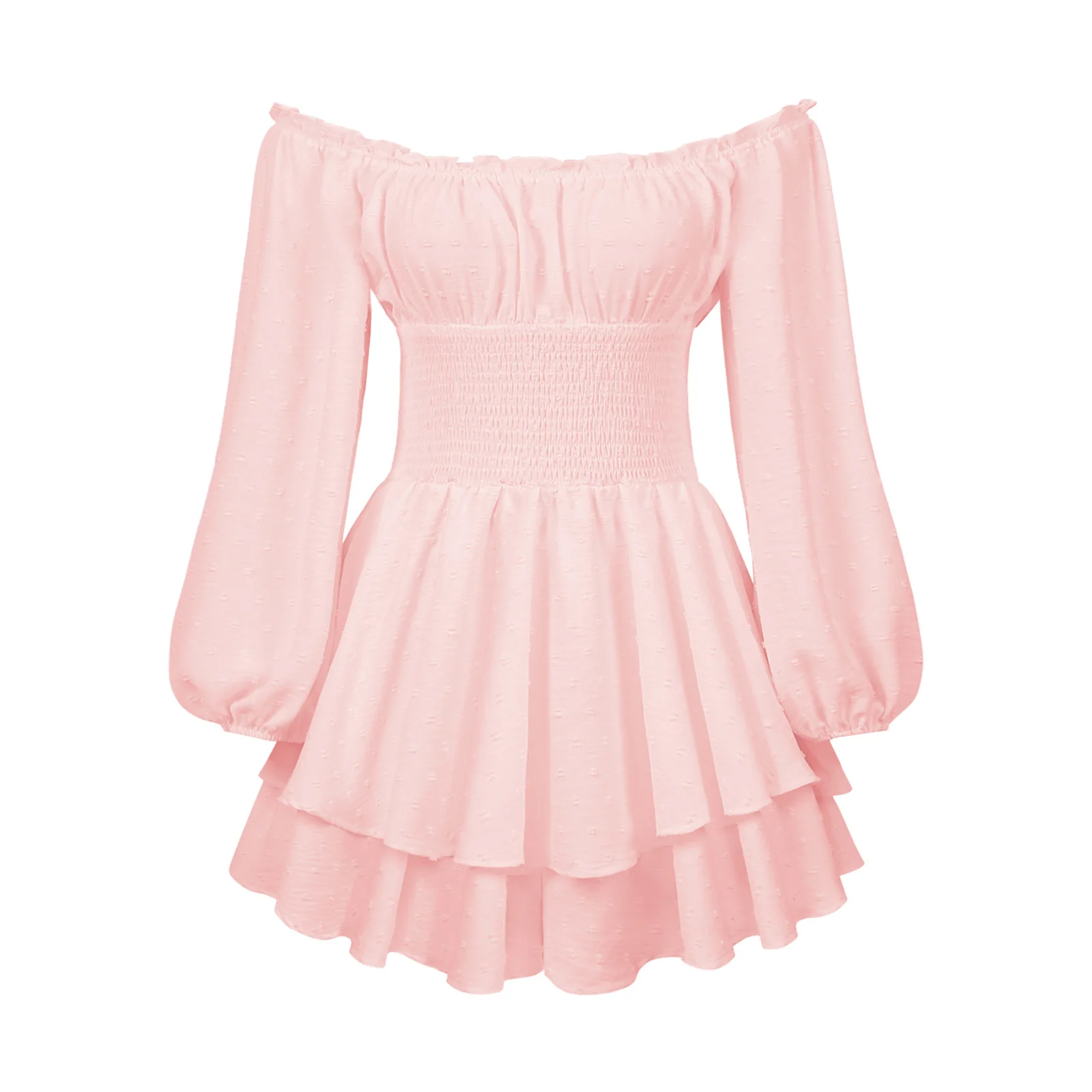 Hemp Surface Pleated Waist Dress - Image 4