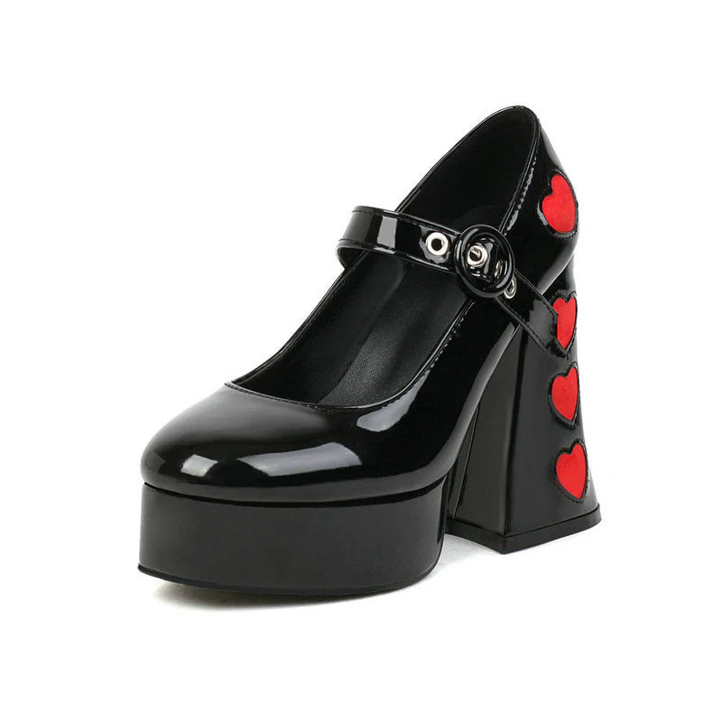 High Heels New Love Stitching Platform Chunky Sandals - Image 24