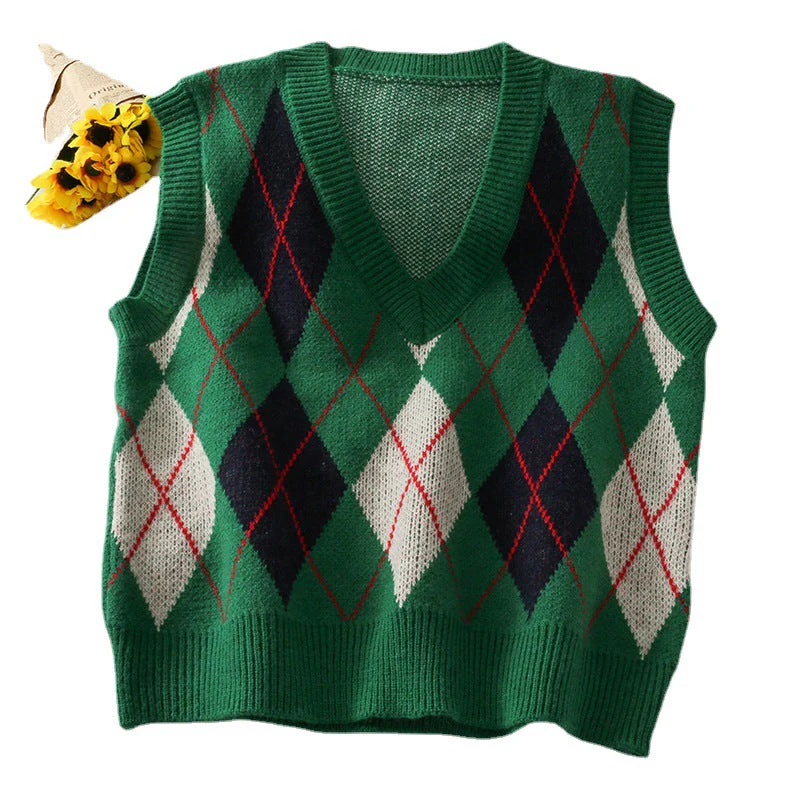High School Crush Argyle Vest - Image 6