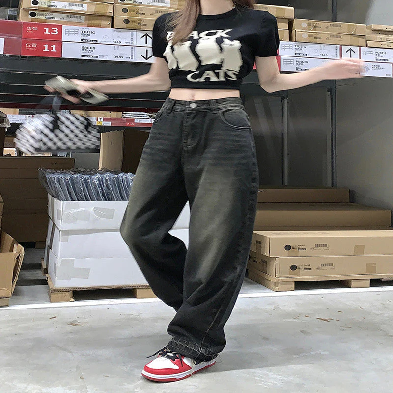 High Waist Baggy Boyfriend Jeans - Image 4