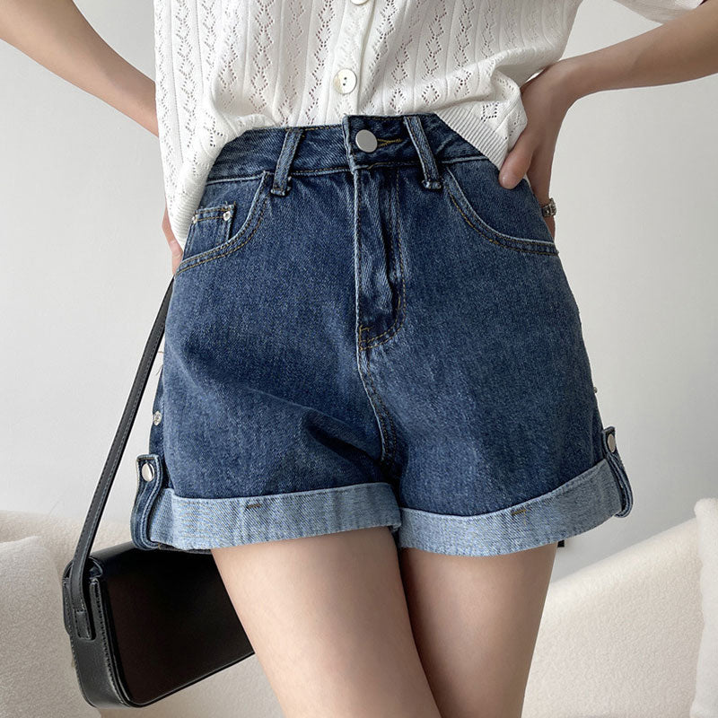 High Waist Denim Shorts - Image 2
