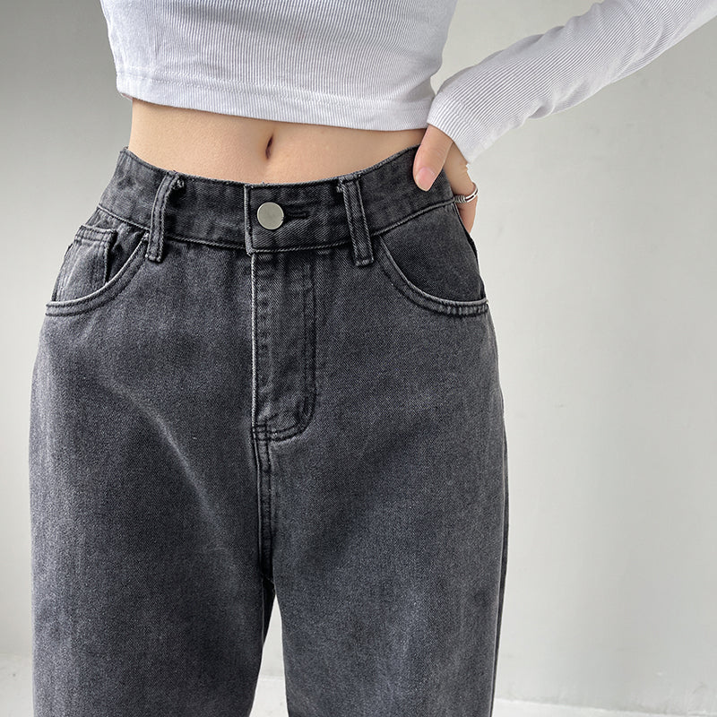 High Waist Loose Gradient Straight Jeans - Image 4