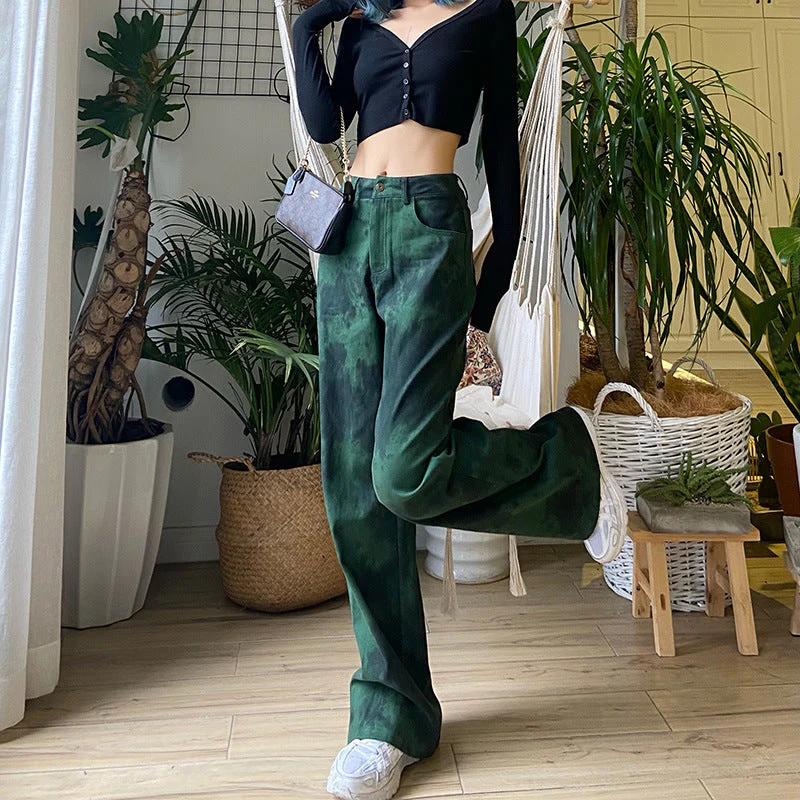 High Waist Loose Mopping Jeans - Image 7