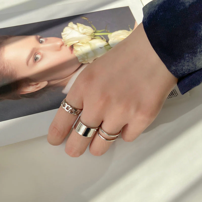 hip-hop punk open adjustable ring - Image 9