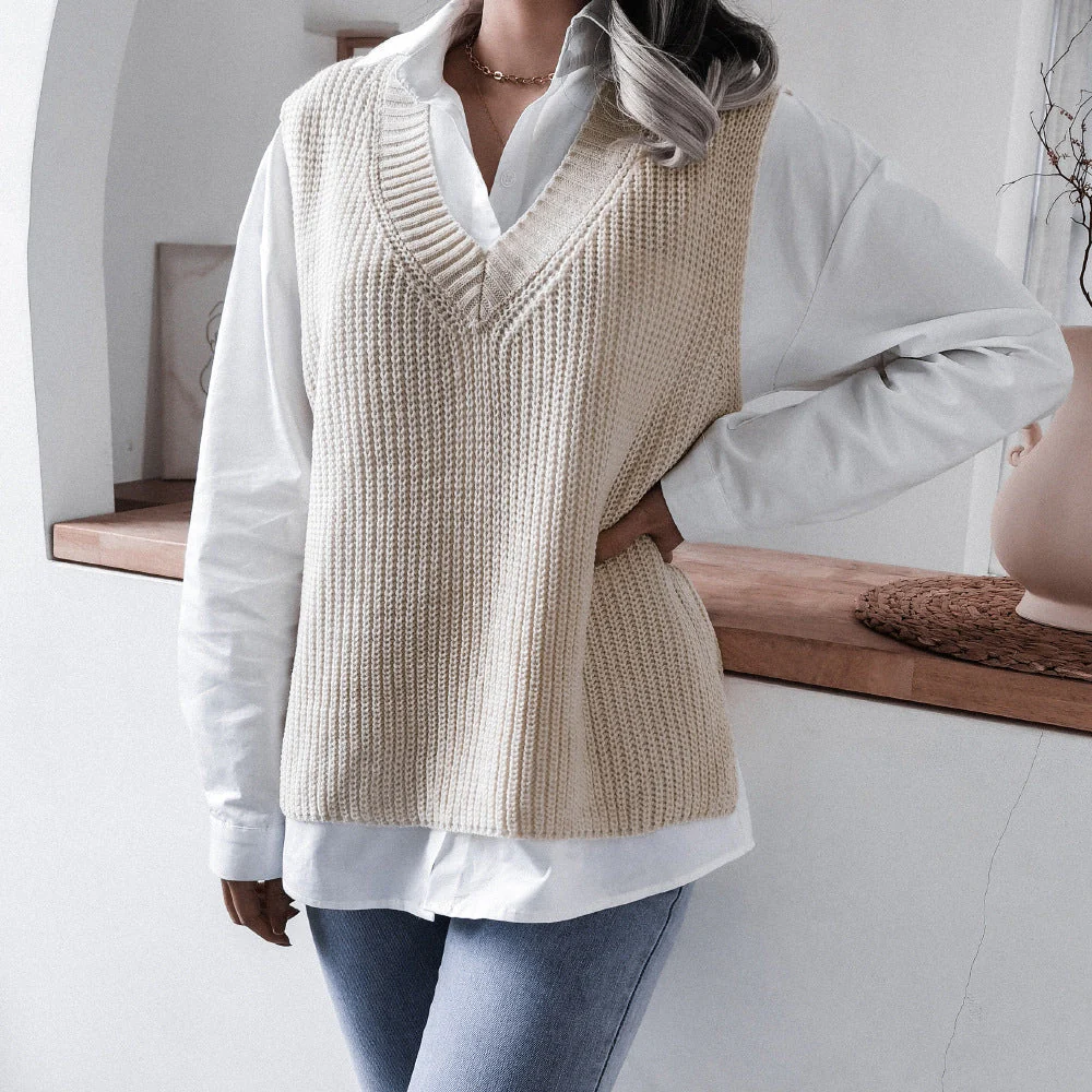 Hollow Leaf Casual Knitted Sweater - Image 10