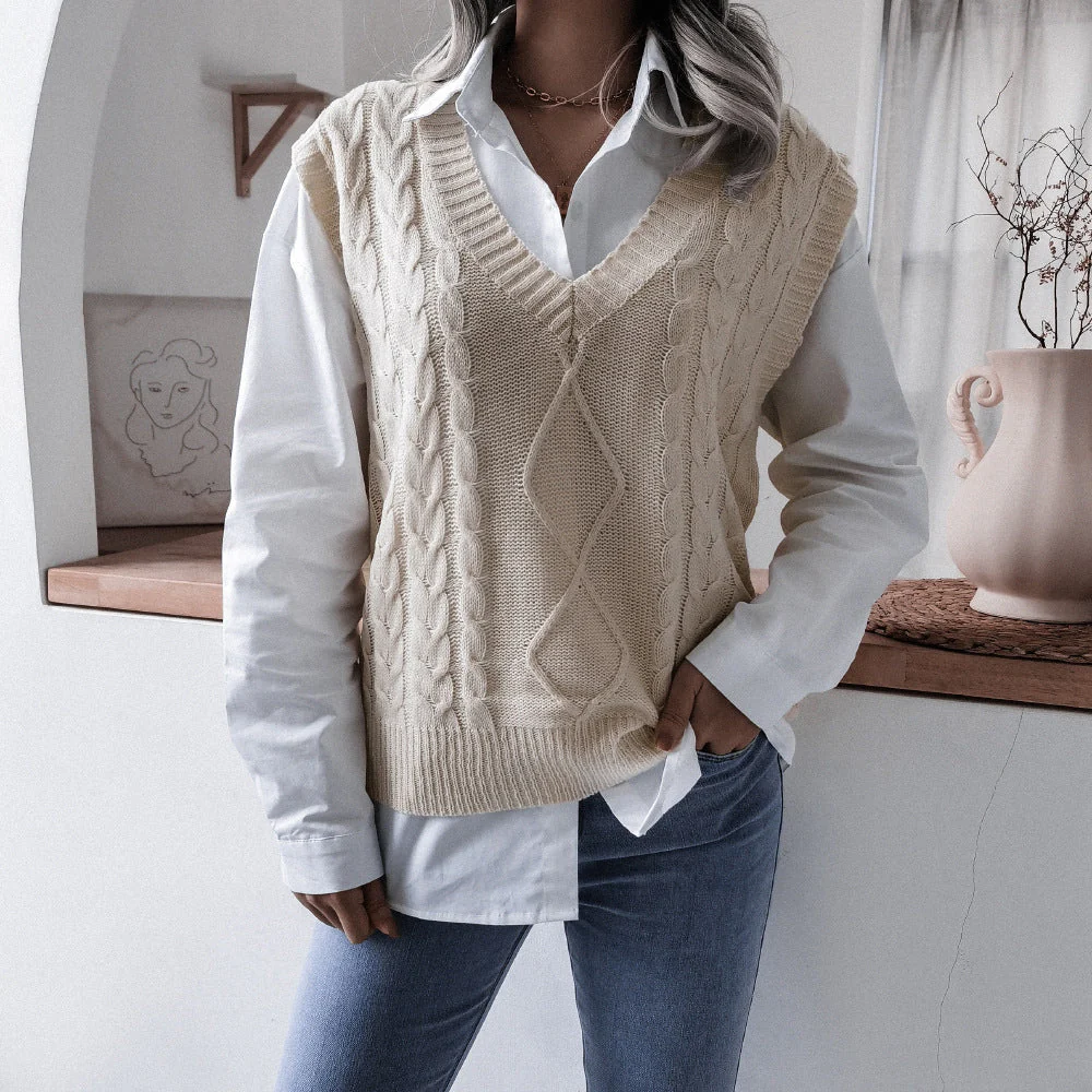 Hollow Leaf Casual Knitted Sweater - Image 13