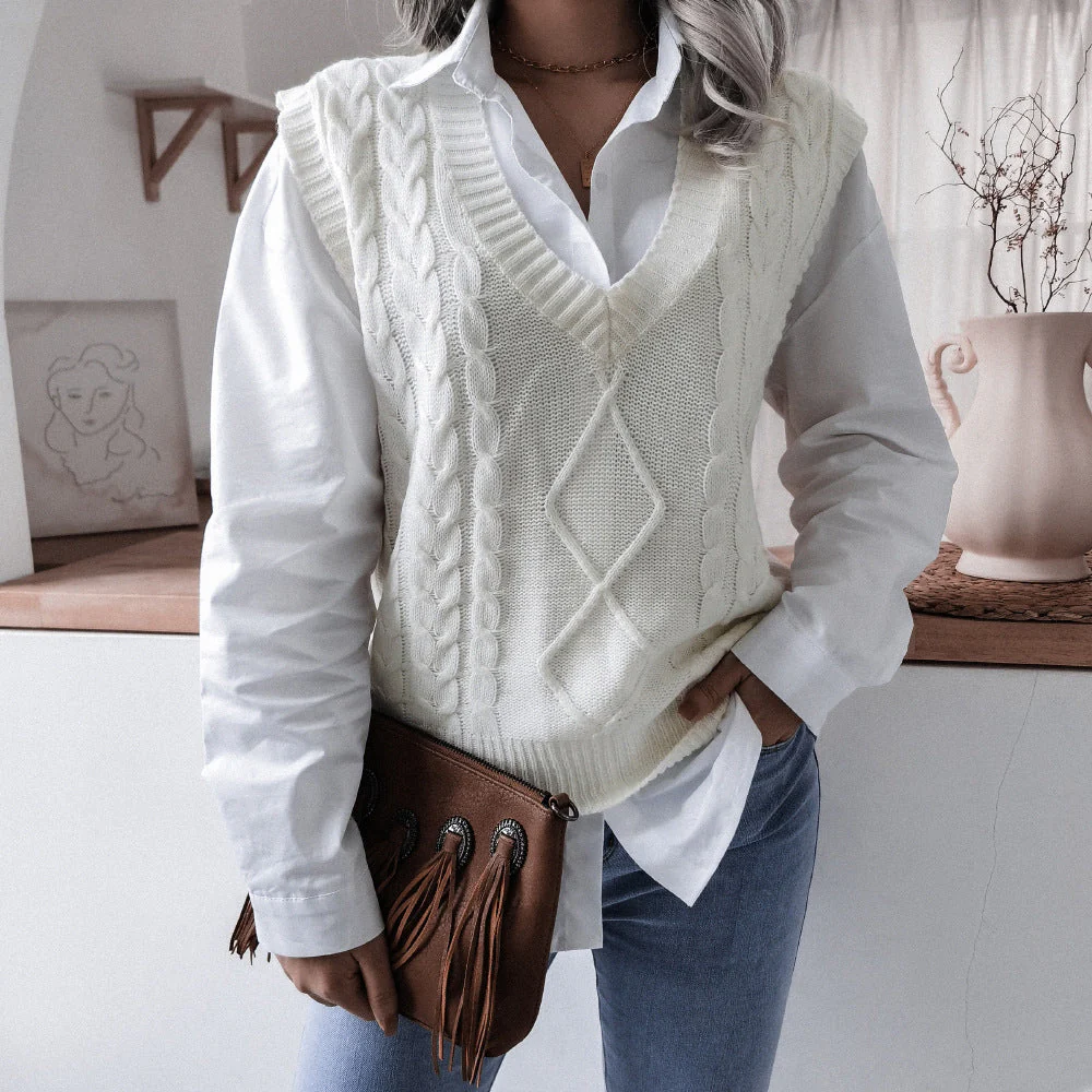 Hollow Leaf Casual Knitted Sweater - Image 14